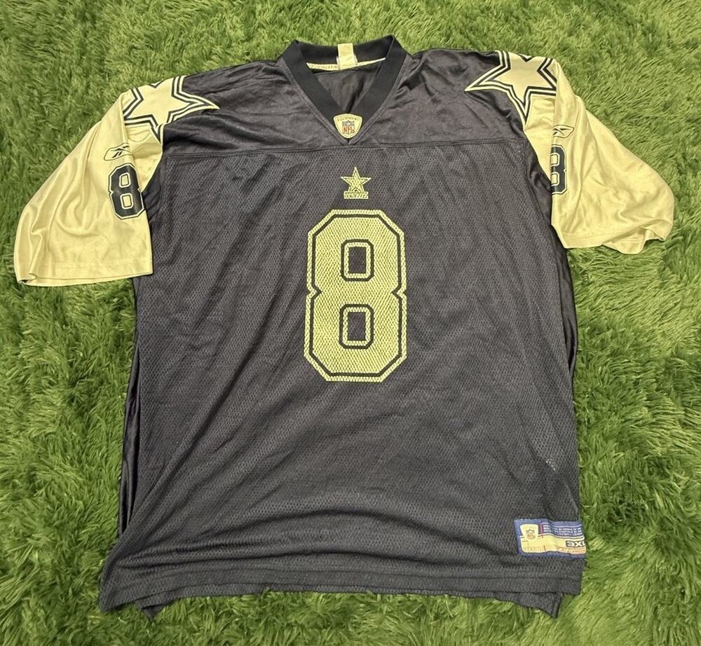 Reebok NFL Dallas Cowboys Troy Aikman #8 Jersey 3XL Navy Blue Football Men's